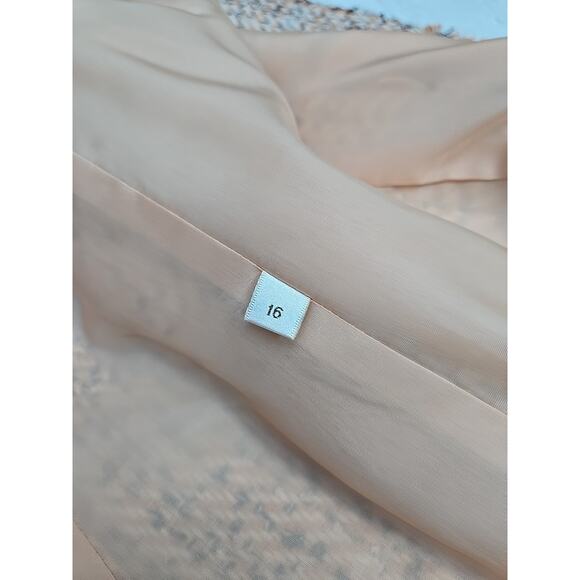 Blazer Silk & Rayon Peach Tweed Fringe Trim VTG 90's Mean Girls, Clueless READ - Picture 5 of 9